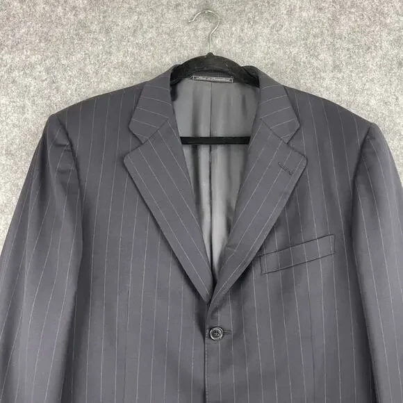 VTG Ermenegildo Zegna Blazer Mens IT 52R US 42R Blue Stripe Wool 3 Button Neiman
